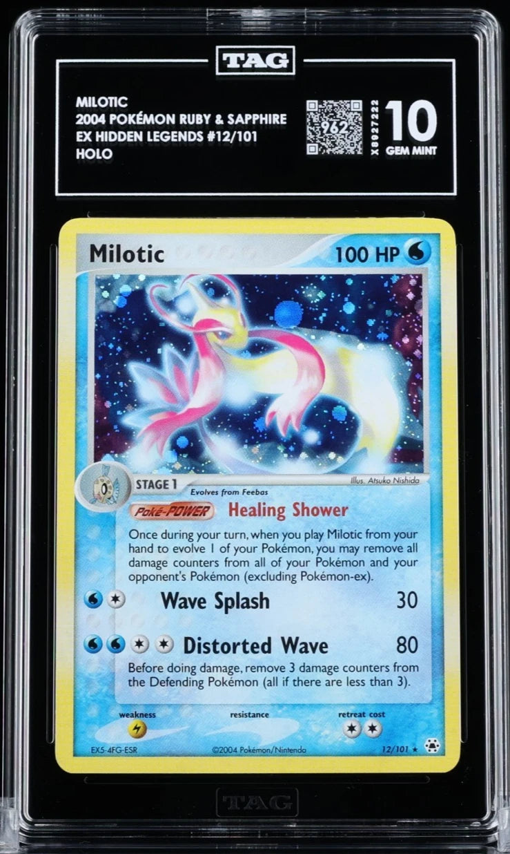 TAG 10 Milotic Holo 12101 EX Hidden Legends Ruby & Sapphire Pokémon 2004